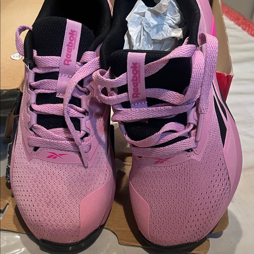 Reebok Pink and Black Kids big girl Sneakers